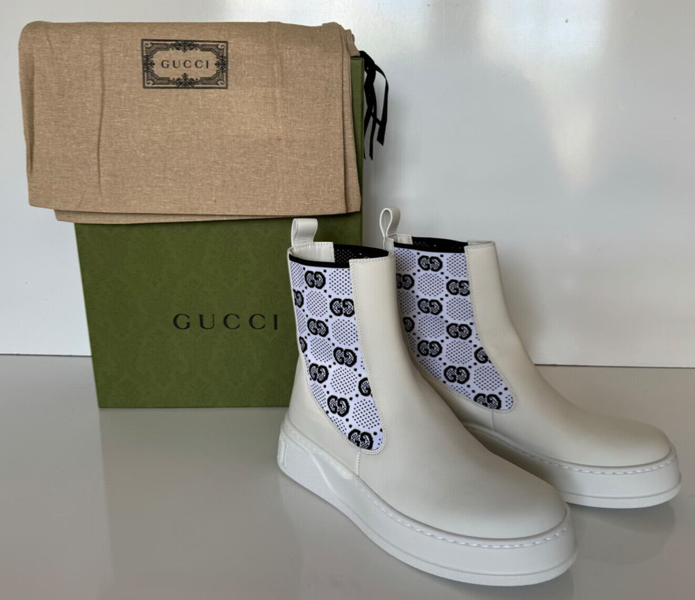 Gucci Women's GG Dali Soft Leather White Boots 9.5 US (39.5 Euro) 718718 IT NIB